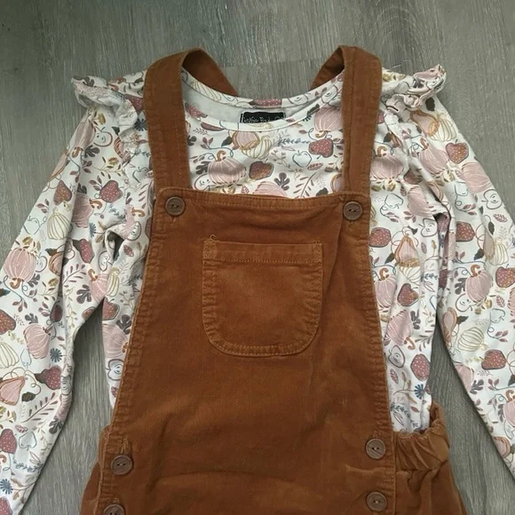 Girls Corduroy Dress Long Sleeve Shirt Fall Thanksgiving Outfit Size 7 - Picture 2 of 4